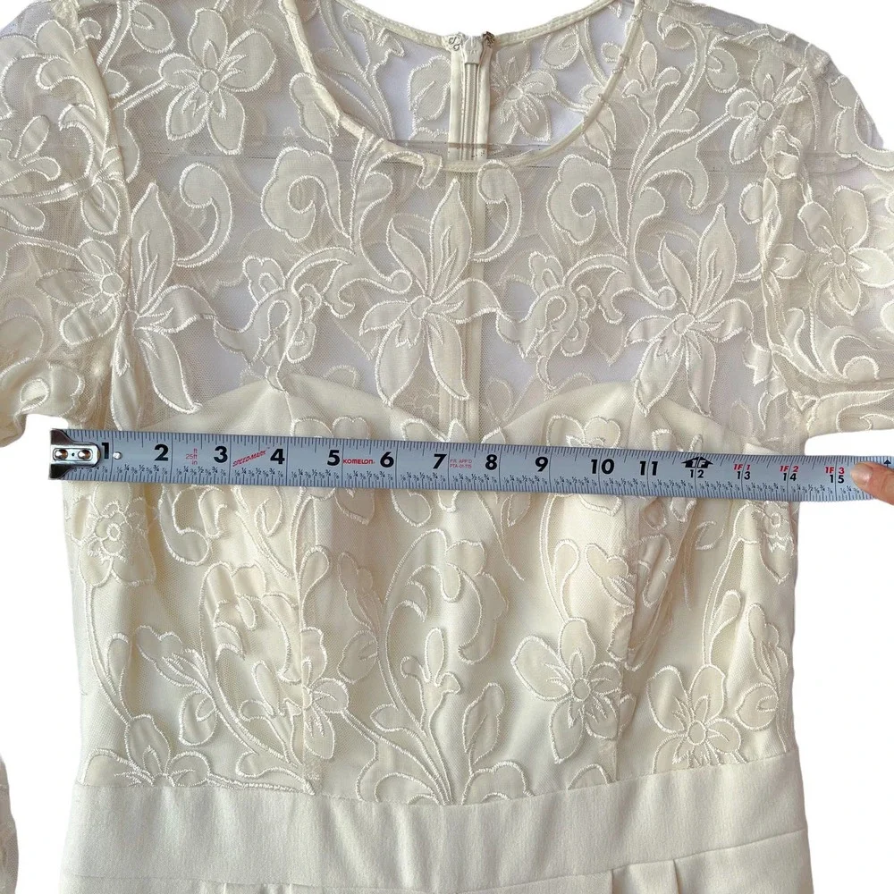 Eliza J Ivory Lace Cream Jumpsuit Women Size 4 - Picture 13 of 15